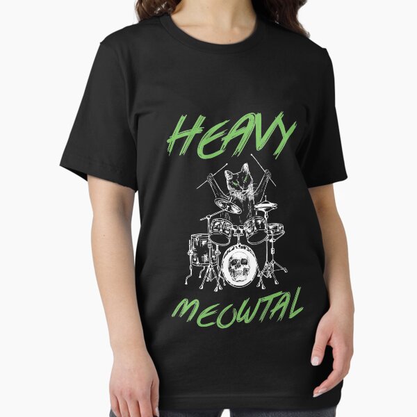 Item preview, Heavy Metal / Heavy Meowtal Drummer Cat Hardrock Cat designed and sold by Lenny Stahl.