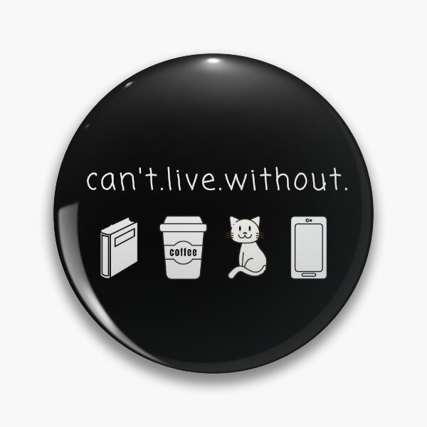Item preview, Can't live without books, coffee, cat and smartphone designed and sold by printhappy.