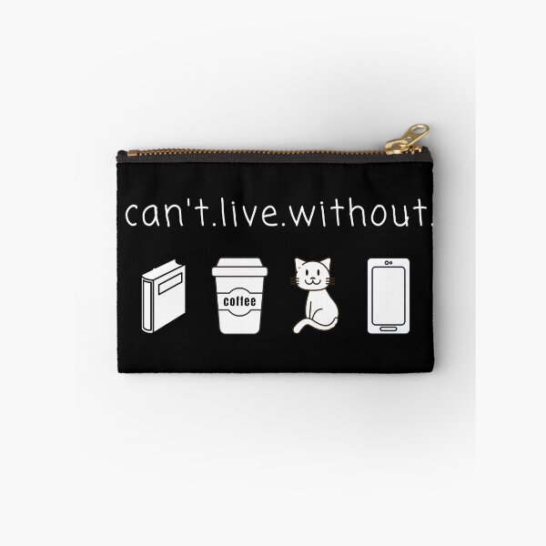 Item preview, Can't live without books, coffee, cat and smartphone designed and sold by printhappy.