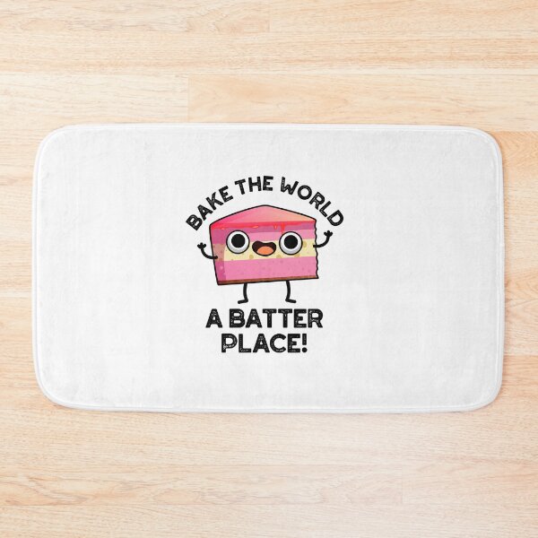 Item preview, Bake The World A Batter Place Funny Cake Puns  designed and sold by punnybone.