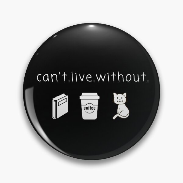 Item preview, Can't live without books, cat and coffee designed and sold by printhappy.