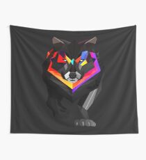 Colored wolf Wall Tapestry