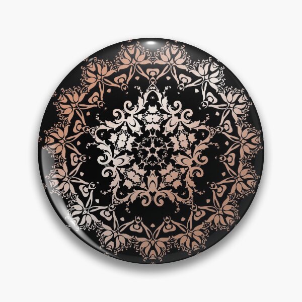 Item preview, Rose Gold Black Damask Mandala Five-Pointed-Star designed and sold by Nina Baydur.