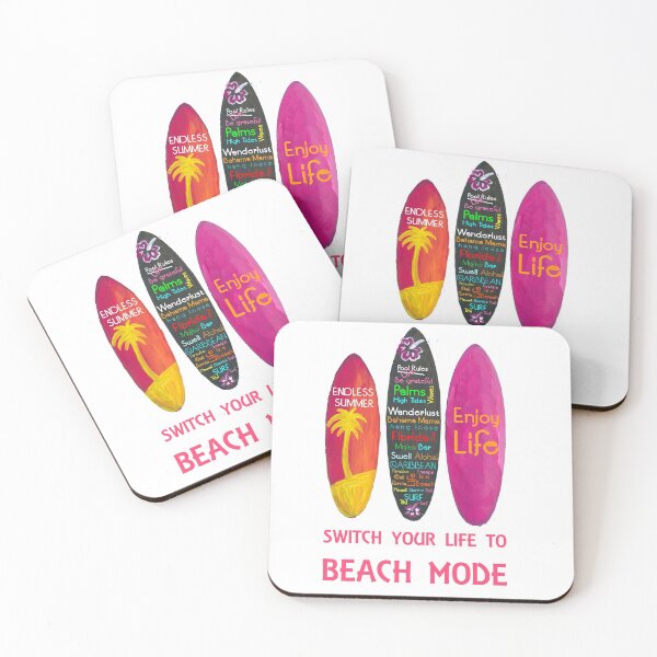 Item preview, Surfboard Poster - Switch your life to  Beach Mode designed and sold by artshop77.