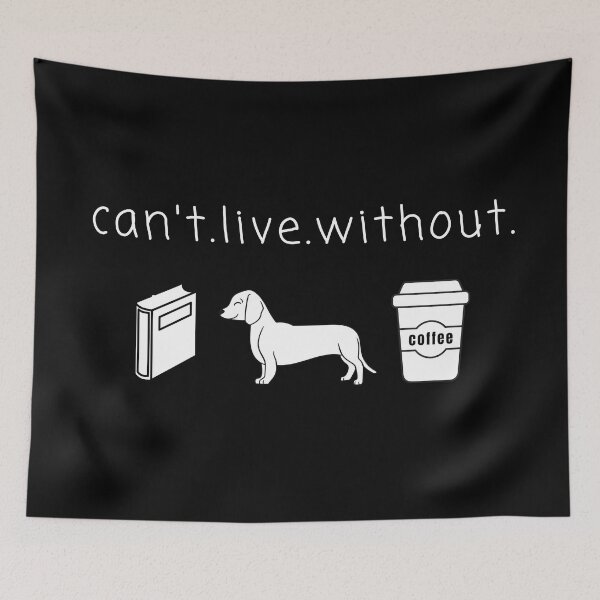 Item preview, Can't live without books, dogs and coffee designed and sold by printhappy.