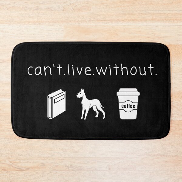Item preview, Can't live without books, dogs and coffee designed and sold by printhappy.