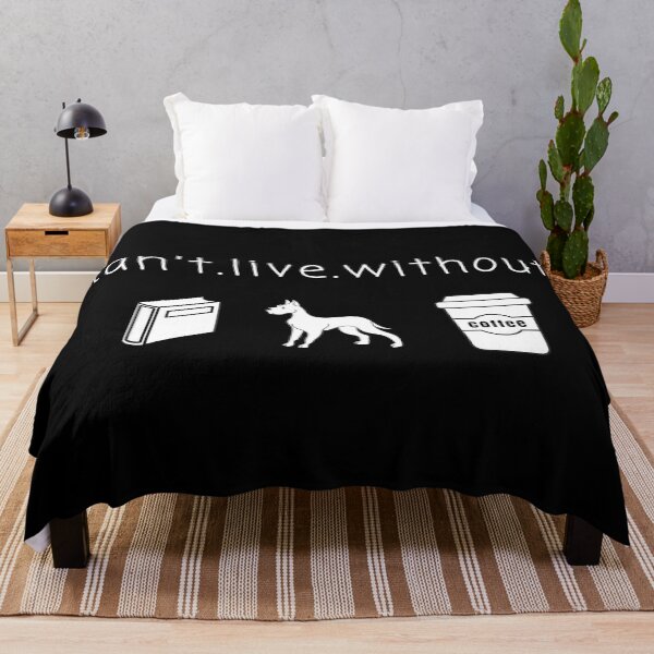 Item preview, Can't live without books, dogs and coffee designed and sold by printhappy.