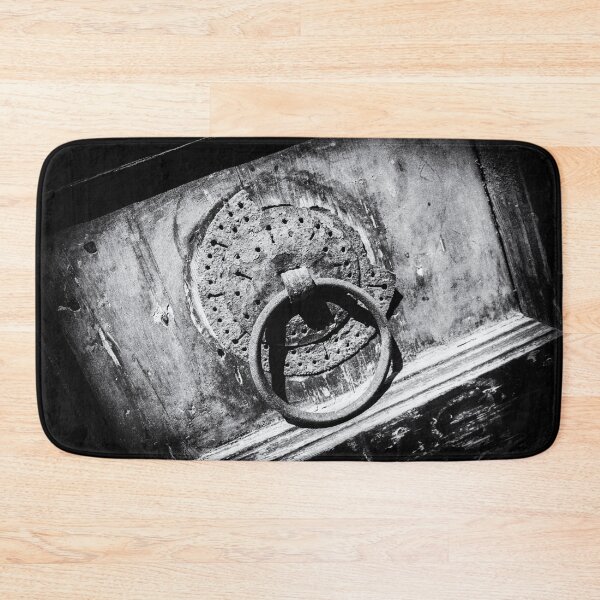 Item preview, Greek wooden door with doorknob in Crete | Black and White Photography designed and sold by Diana van Neck.