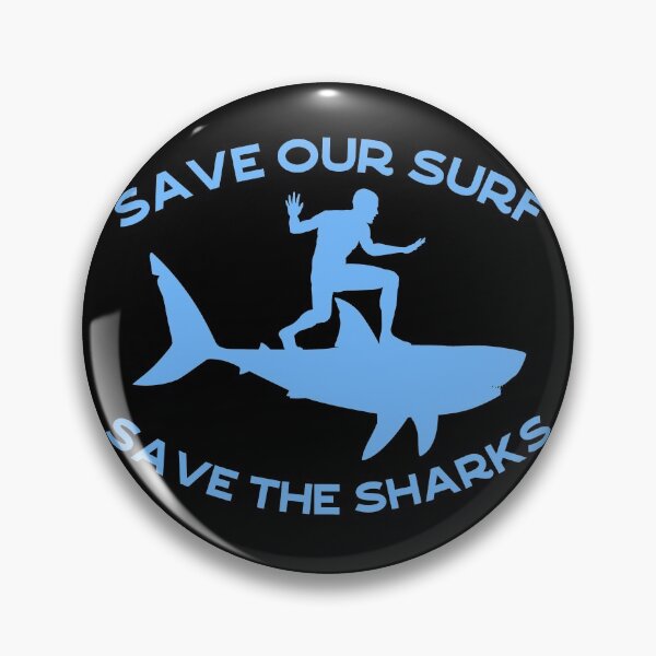 Item preview, Funny Shark Surfing - Save our Surf Save the Sharks designed and sold by Hoiho Adventure Shirts.