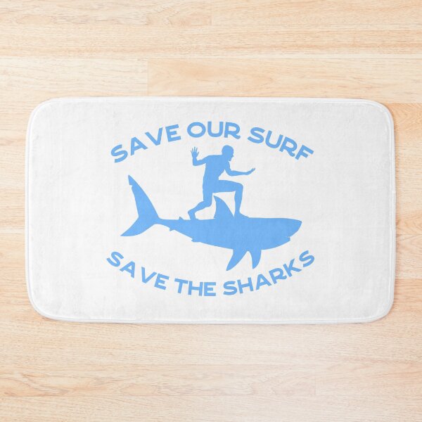 Item preview, Funny Shark Surfing - Save our Surf Save the Sharks designed and sold by Hoiho Adventure Shirts.