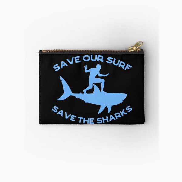Item preview, Funny Shark Surfing - Save our Surf Save the Sharks designed and sold by Hoiho Adventure Shirts.
