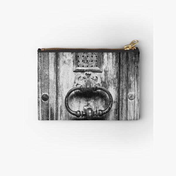 Item preview, Black and White close-up photo of a doorknob on a old wooden door in France  designed and sold by Diana van Neck.