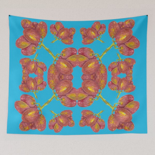 Item preview, Kaleidoscope of Red Grapes in Watercolour designed and sold by Julie Pickering.