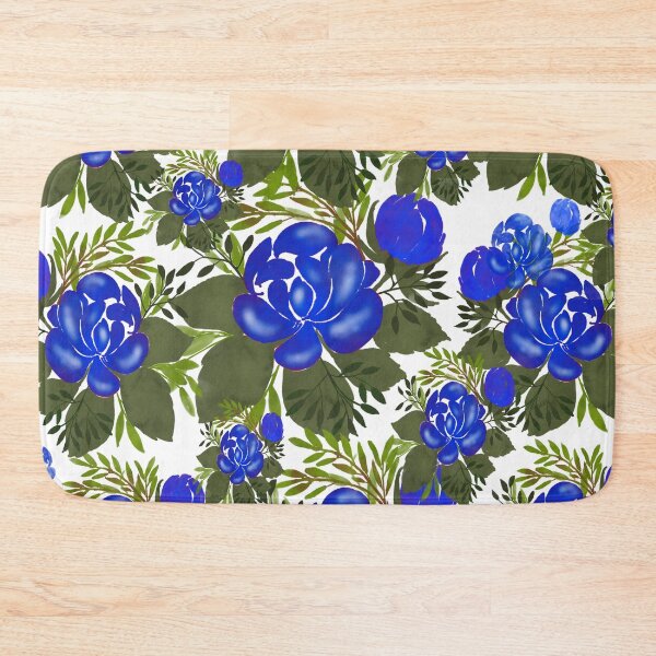 Item preview, Floral Fancies Bold Floral Print in Vibrant Blue designed and sold by OByD.