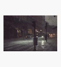 A Rainy Night In Lisbon. Photographic Print