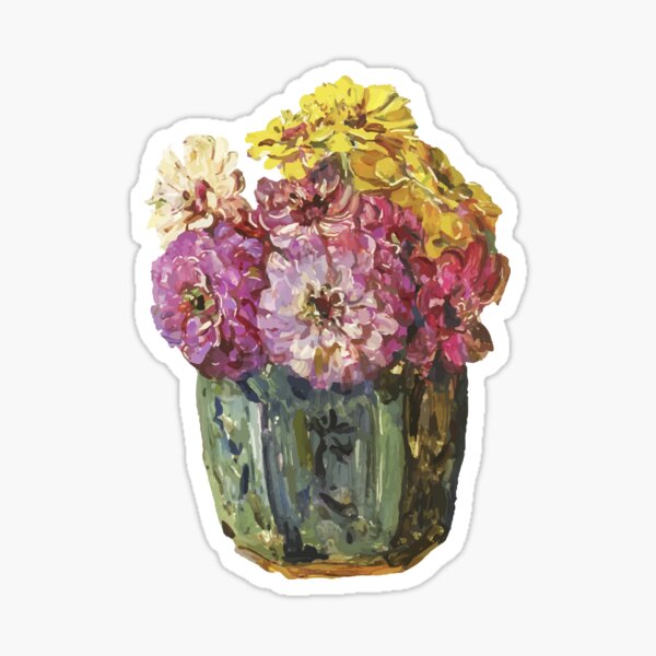 Vintage Flower vase Sticker