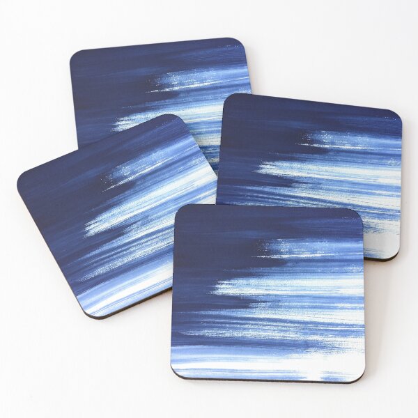 Item preview, Blue, white brush strokes. Painting, pattern, minimalist. designed and sold by JellyBeenzz.