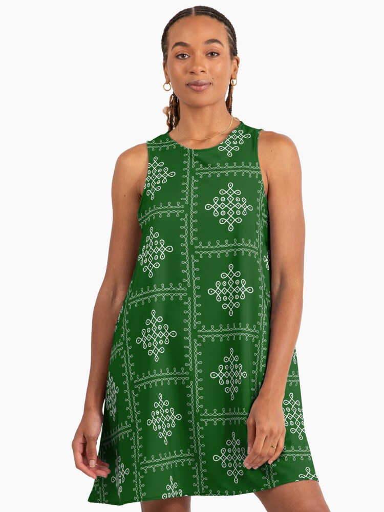 Dot Kolam art, Rangoli, Indian traditional art" A-Line Dress for Sale by HariniArts | Redbubble Dot Kolam art, Rangoli, Indian traditional art" A-Line Dress for Sale by HariniArts | Redbubble