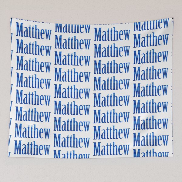 Item preview, Matthew boys name blue watercolor design designed and sold by ComicKitsch.