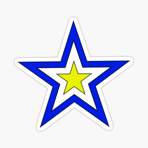 "Blue Yellow Star" Sticker for Sale by Passengers Redbubble