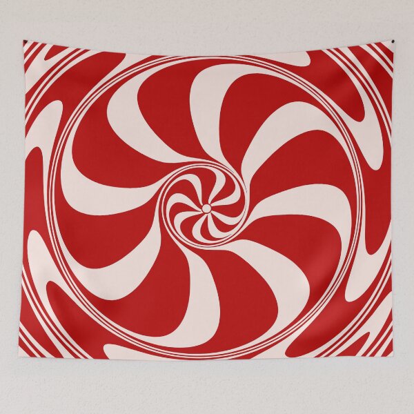 Item preview, Red Peppermint Candy Swirl Abstract Design designed and sold by patternsoup.