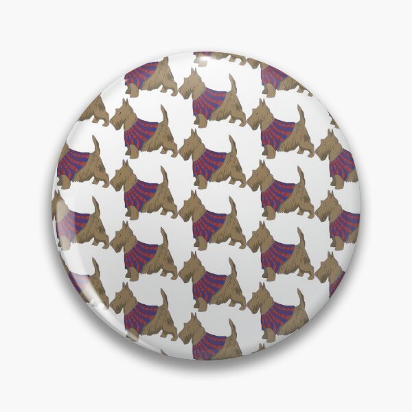 Item preview, Small Pattern - Brown Scottie Dog Pet with Red and Blue Plaid Coat designed and sold by AlteredAtelier.