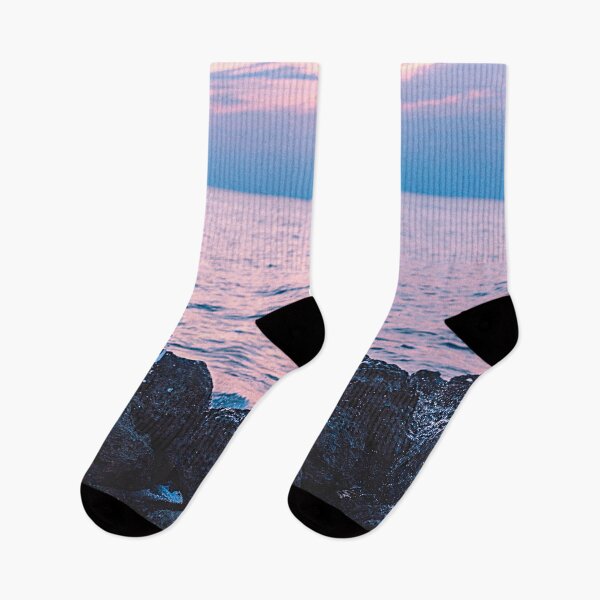 Item preview, Rocky blue crashing water sunset  designed and sold by HuyN95.