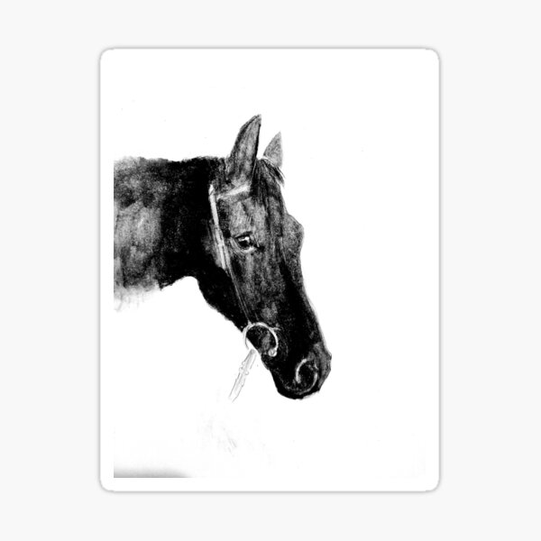 Pferd Sumi-e  Sticker
