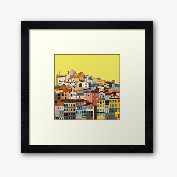 Porto, Portugal Colorful Art Print Framed Art Print