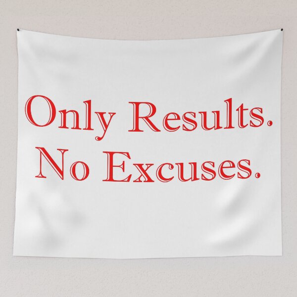 Item preview, Only Results No Excuses - Blanco designed and sold by Vectorial.