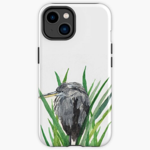 Cranky heron watercolor design iPhone Tough Case