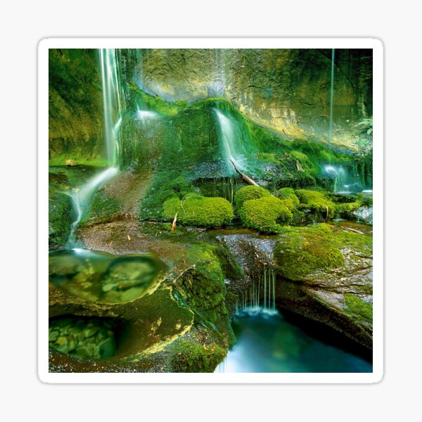 Mossy cascades, Walls of Jerusalem Sticker
