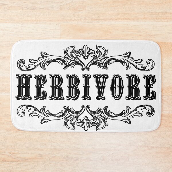 Item preview, Victorian Inspired "Herbivore" Design in Black on White designed and sold by LaDolceVegan.