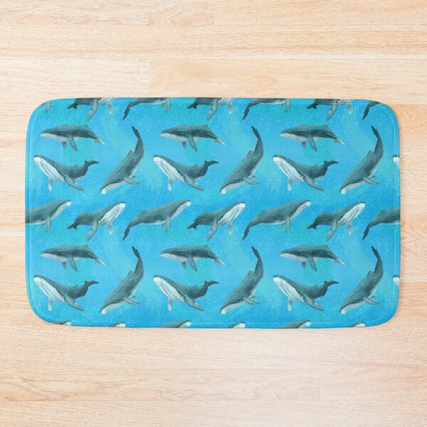 Item preview, Humpback Whales Repeating Ocean Pattern designed and sold by stilo29.