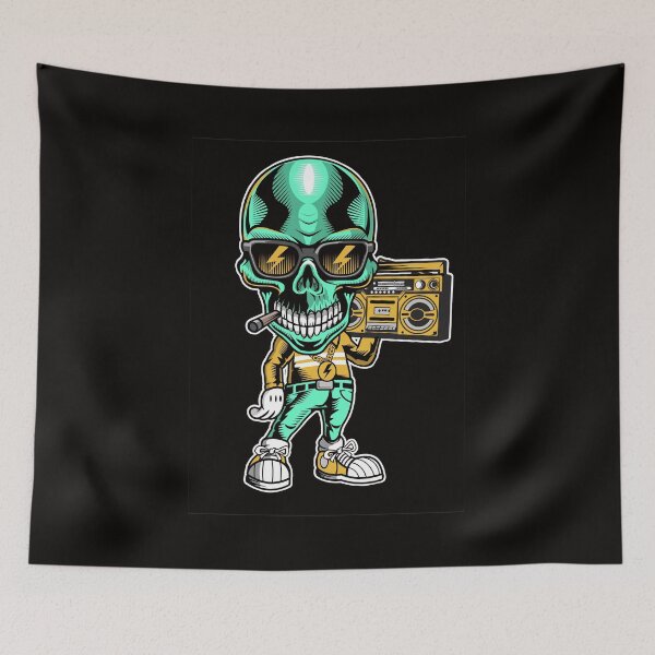 Item preview, Blue Skull Boombox designed and sold by obviouslogic.