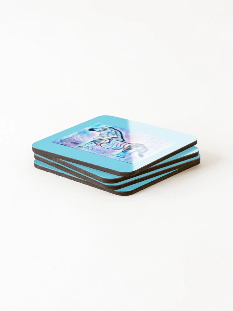 Thumbnail 4 of 5, Coasters (Set of 4), Psychadelic Zebra designed and sold by DesignsofNote.