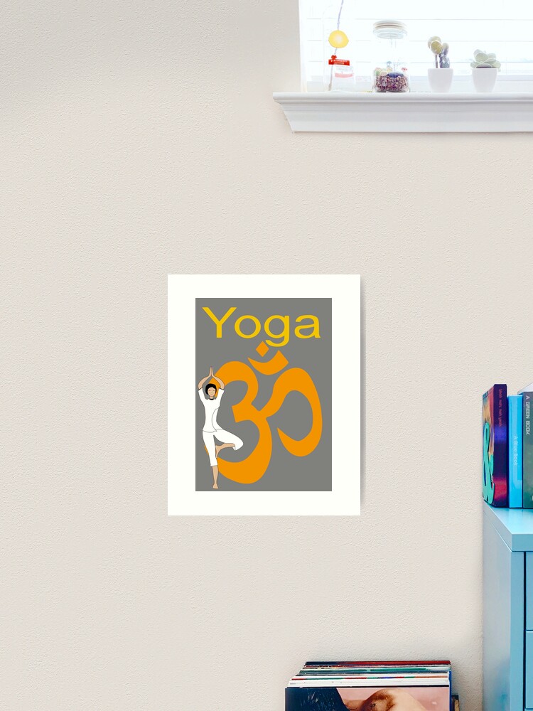 Yoga Pose with Om Background Yoga T-Shirt Poster for Sale by deepakrode7