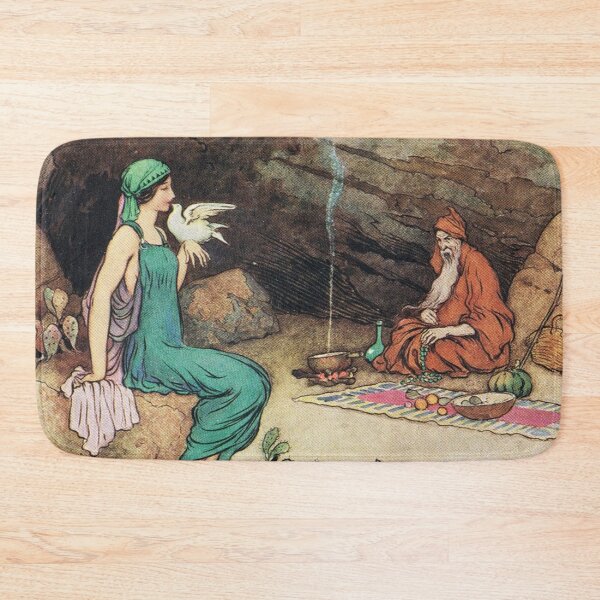 Artikelvorschau, Woman with dove at the entrance to a cave - Warwick Goble entworfen und verkauft von Vintage Designs +.