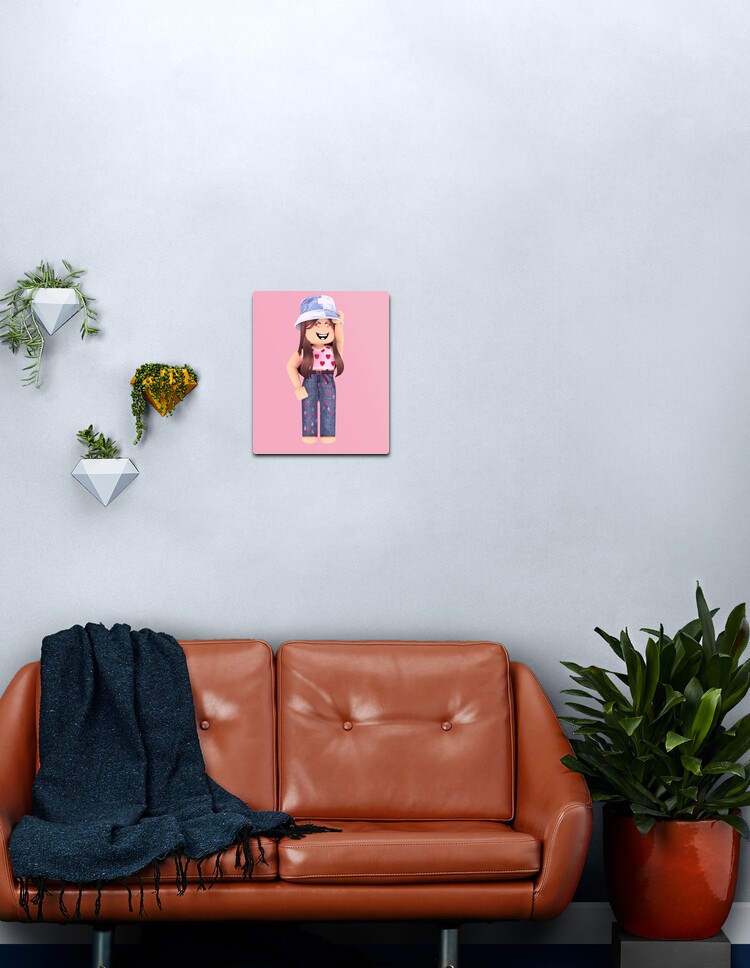 Valentines Aesthetic Roblox Girl Metal Print By Chofudge Redbubble - aesthetic roblox living room