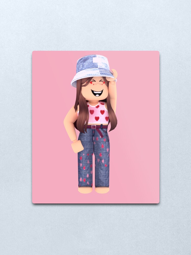 Valentines Aesthetic Roblox Girl Metal Print By Chofudge Redbubble - aesthetic pictures for roblox