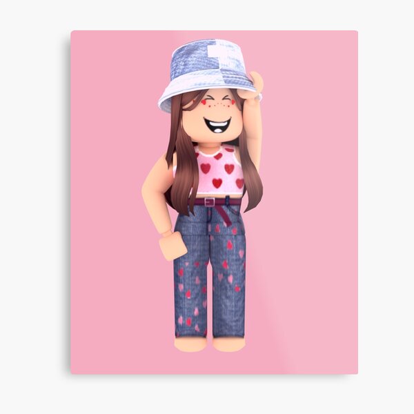 Valentines Aesthetic Roblox Girl Metal Print By Chofudge Redbubble - bucket of ice roblox