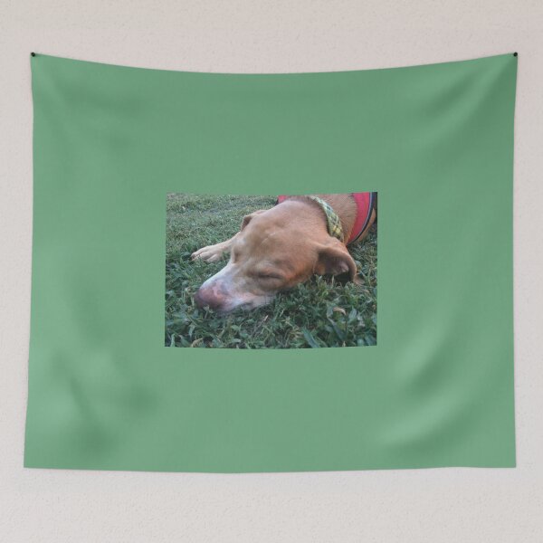 Item preview, Rosco Puppy Picture watching him Nap on the yard designed and sold by Taleta Hollis.