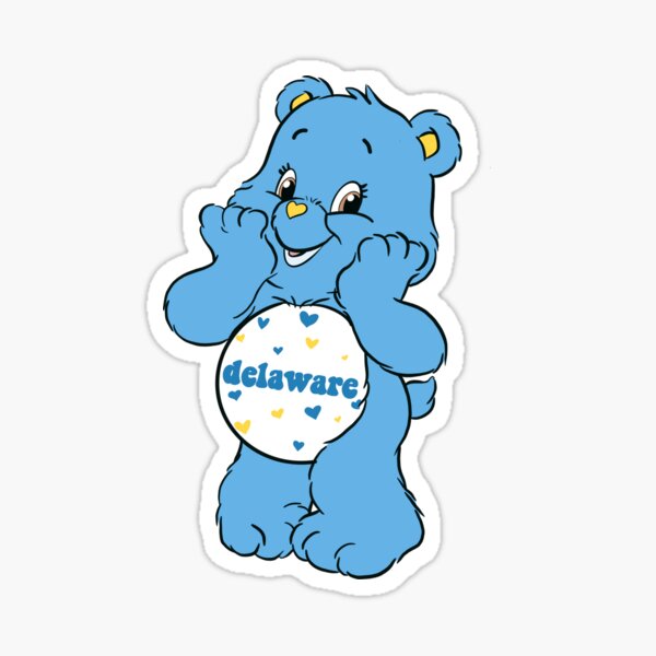 Delaware love bear blue Sticker