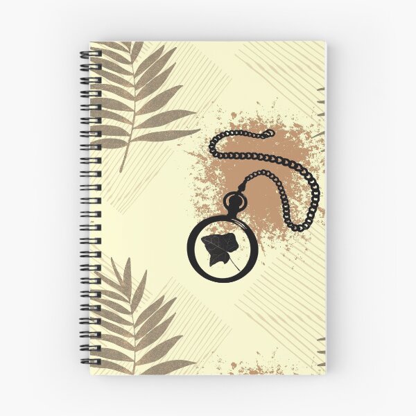 Item preview, Pocket watch and ivy leaf sepia steampunk pattern designed and sold by chihuahuashower.