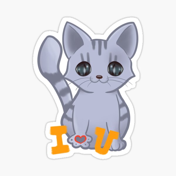 Cat Paw Valentines I love You Sticker