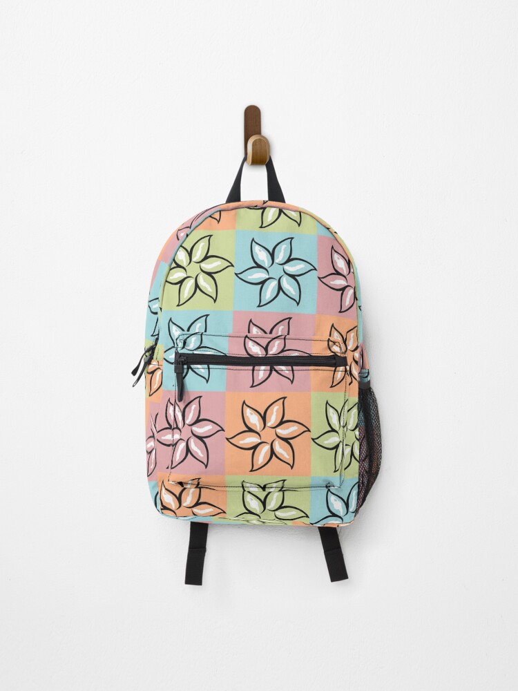 Thumbnail 1 of 3, Backpack, Spring Pastel Flower Pattern designed and sold by MoonsmileProd.