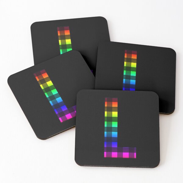 Item preview, The Letter L - Monogram in Rainbow and Black Buffalo Plaid designed and sold by Bumblefuzzies.