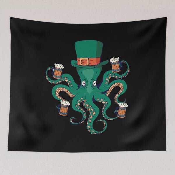 Item preview, Funny Shamrocktopus Irish Themed Saint Patricks Day Octopus Beer Irish Holiday Gifts designed and sold by . JustBeUnique ..