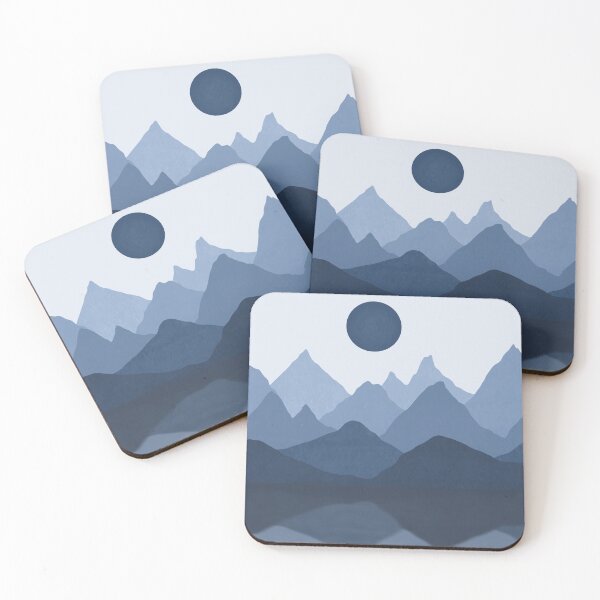 Item preview, Blue Mountain Range on Water designed and sold by Oliver Jones Designs.