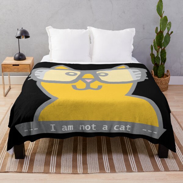 Item preview, Im Not a Cat Memes Ultimate Gray and Yellow Cat in Glasses designed and sold by ellenhenry.